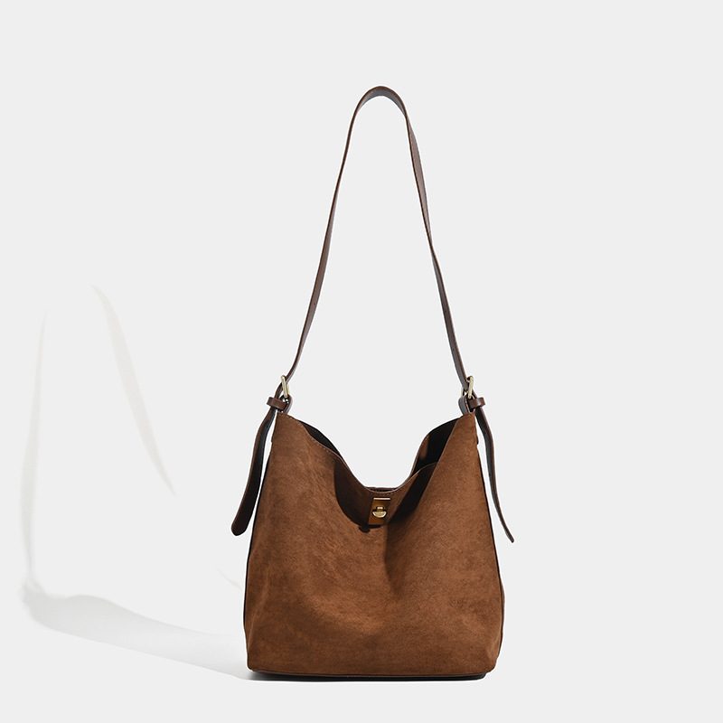 Suede Bucket Bag Large Capacity Crossbody Tote