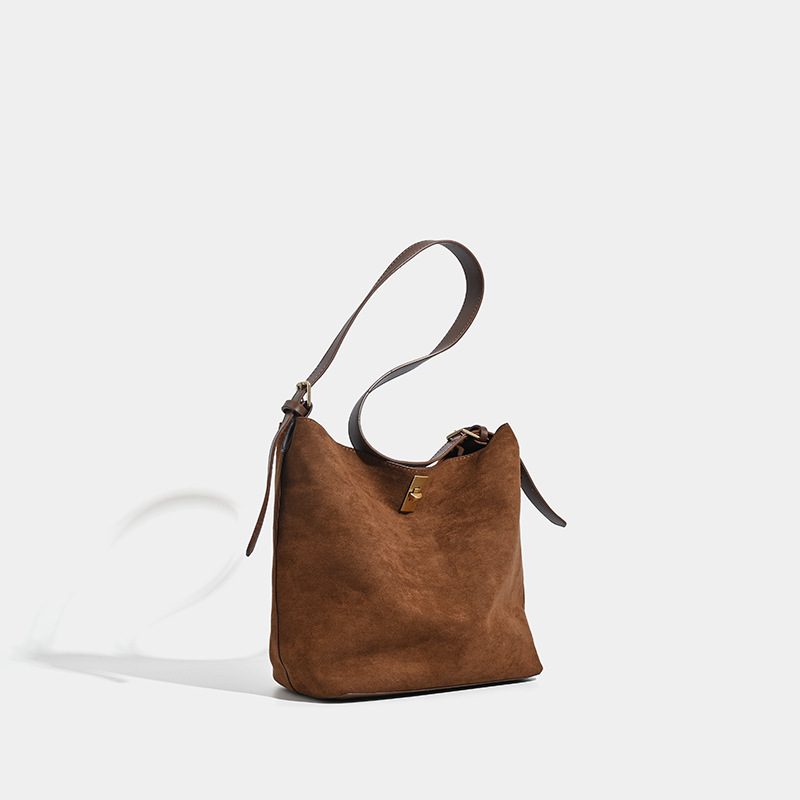 Suede Bucket Bag Large Capacity Crossbody Tote view 2