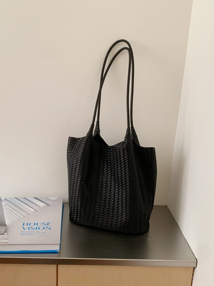 Woven Tote Bucket Bag Large Capacity Top-Handle view 7