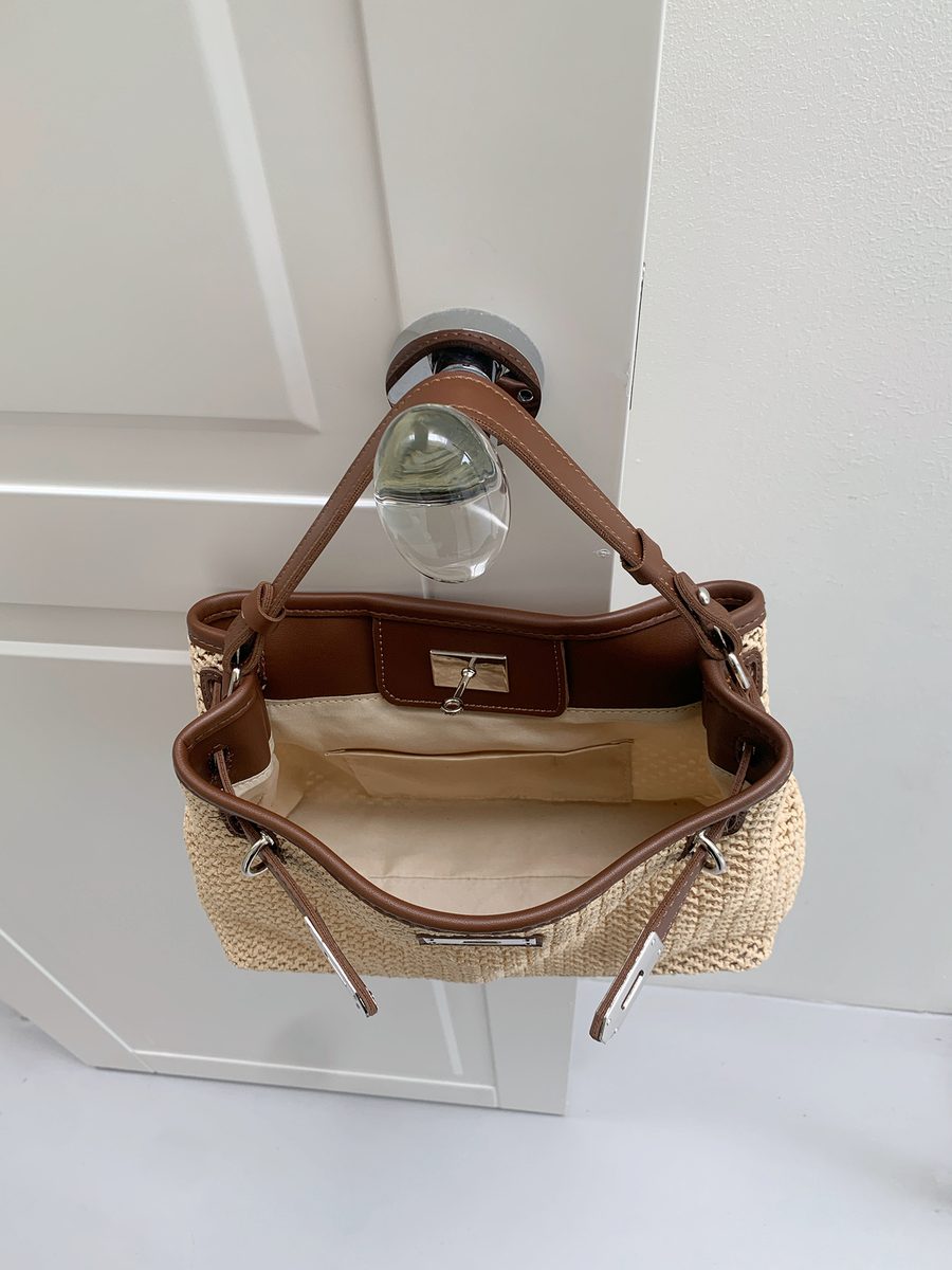 Gewebte Stroh Bucket Bag Umhängetasche Henkeltasche view 5