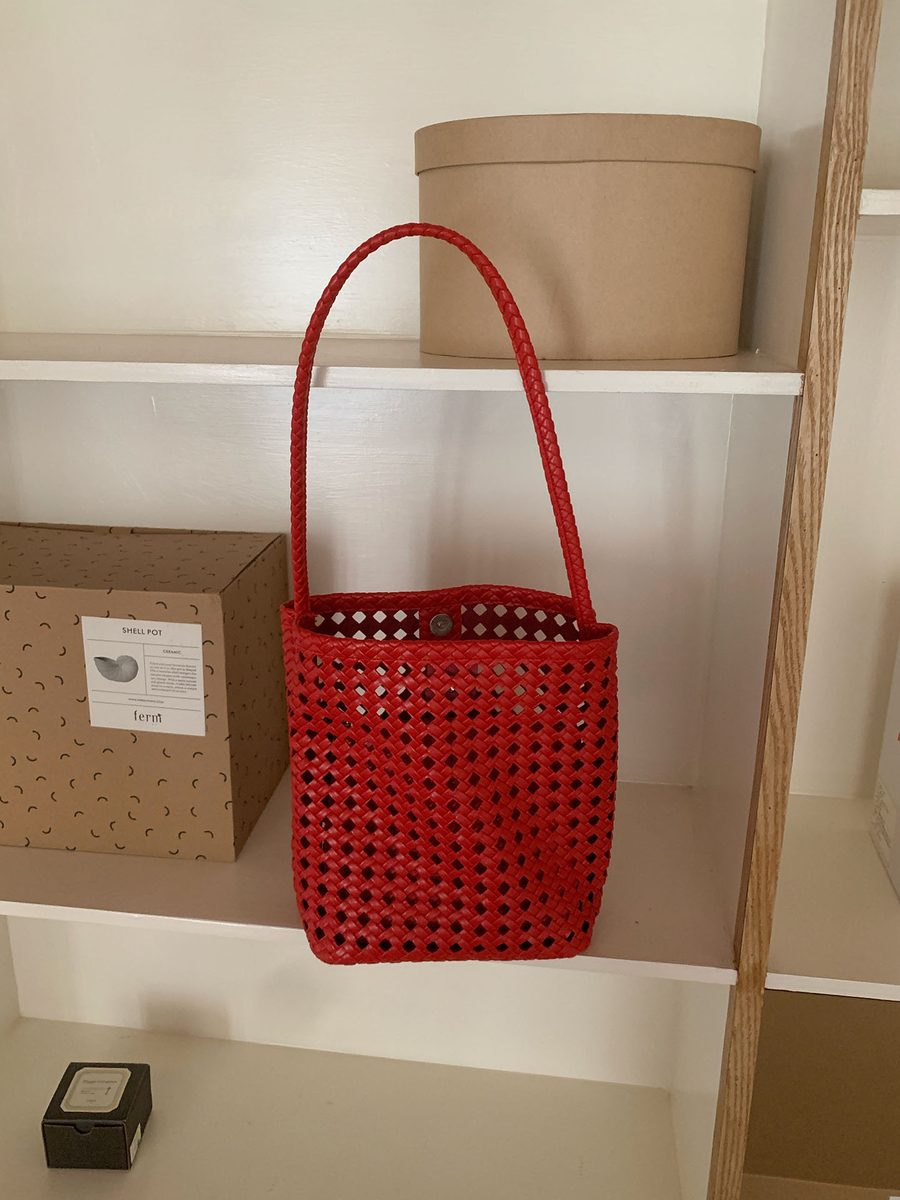 Hollow Out Woven Bucket Bag Shoulder Commute view 10