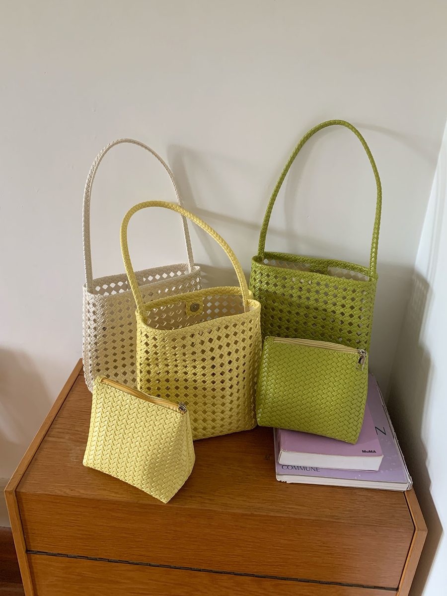 Hollow Out Woven Bucket Bag Shoulder Commute view 3