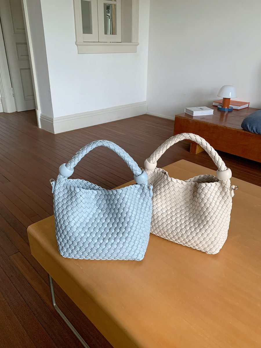 Handwoven Bucket Bag Crossbody Top-Handle