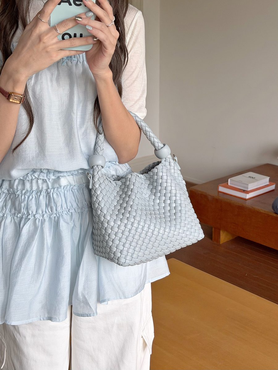 Handwoven Bucket Bag Crossbody Top-Handle view 2
