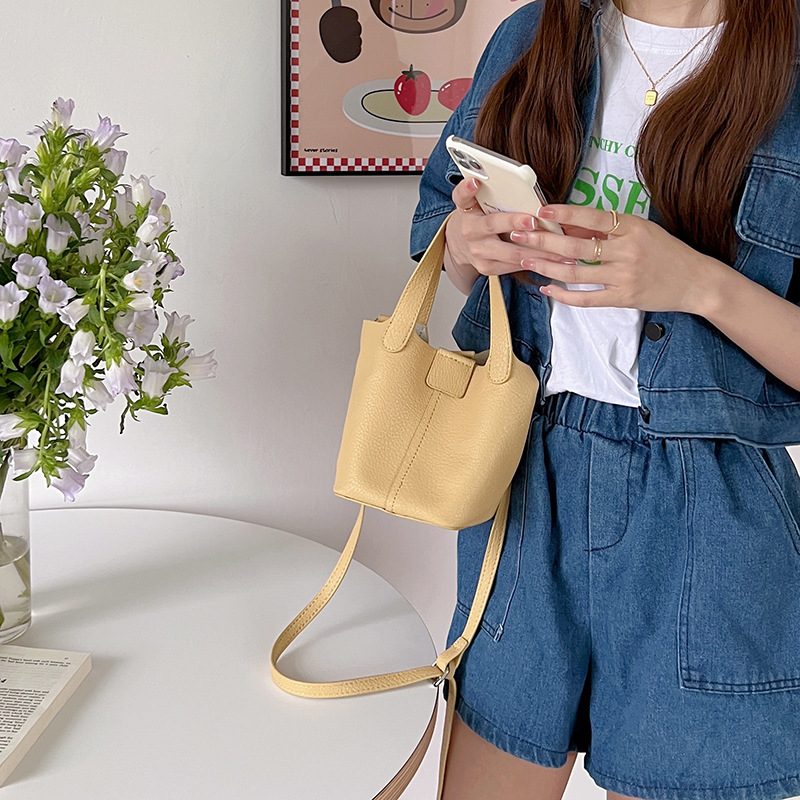 Soft Bucket Top-Handle Crossbody Bag view 4
