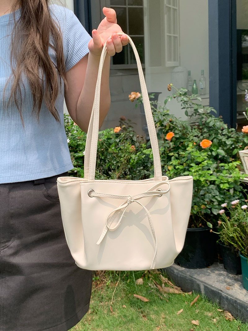 Bow Drawstring Bucket Bag view 7