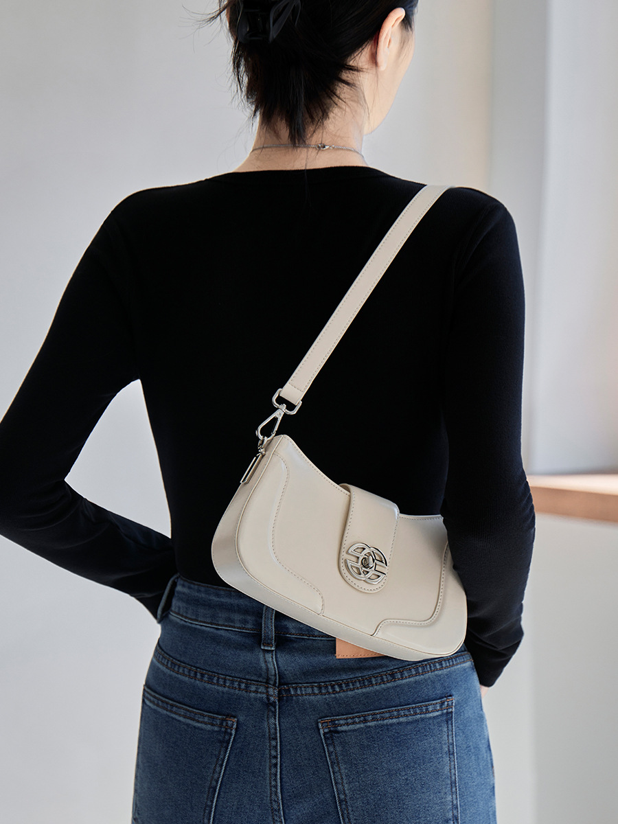 YY-CRO-032 ultra-slim cowhide shoulder crossbody in caramel — wholesale ultra-slim crossbody YANYAN