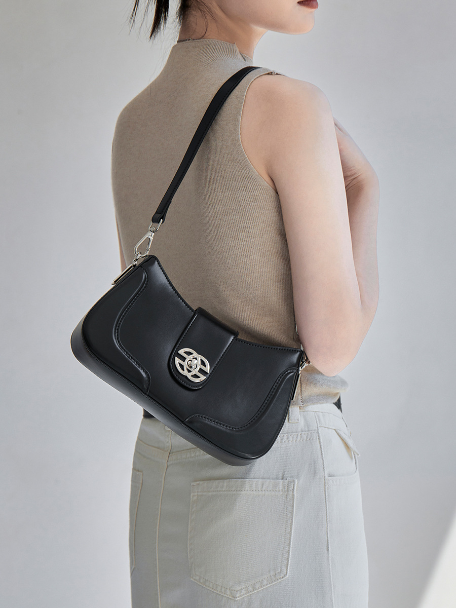 Ultra-Slim Cowhide Shoulder Crossbody — Three Editorial Colourways view 2