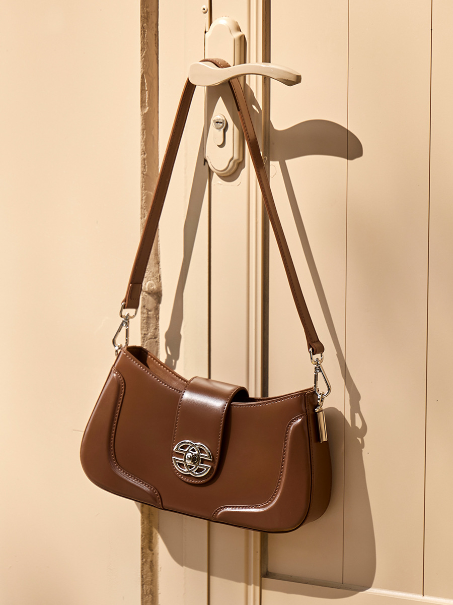 Ultra-Slim Cowhide Shoulder Crossbody — Three Editorial Colourways view 4