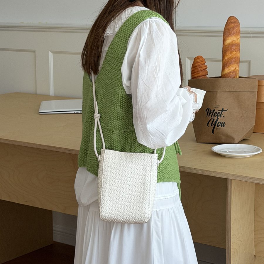 Soft Woven Mini Crossbody Phone Bag view 7