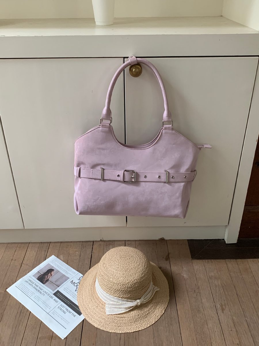 Moto-Schulter-Tote-Bag mit Gürtelschnalle view 6