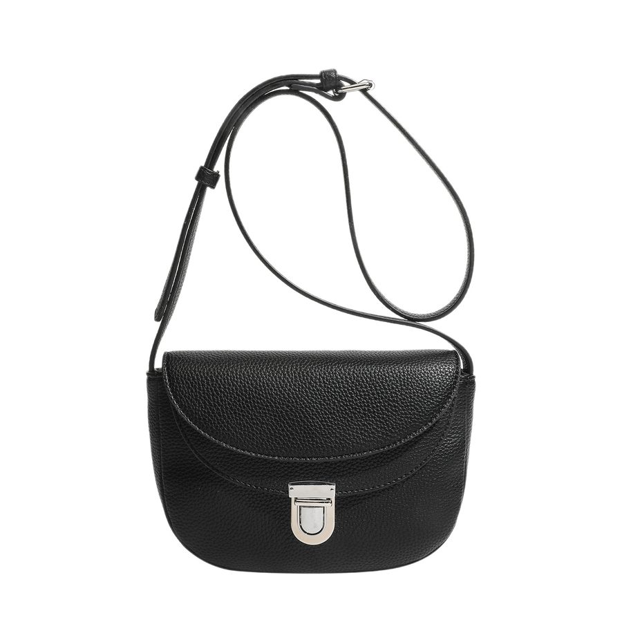 Litchi Grain Saddle Crossbody Bag view 5
