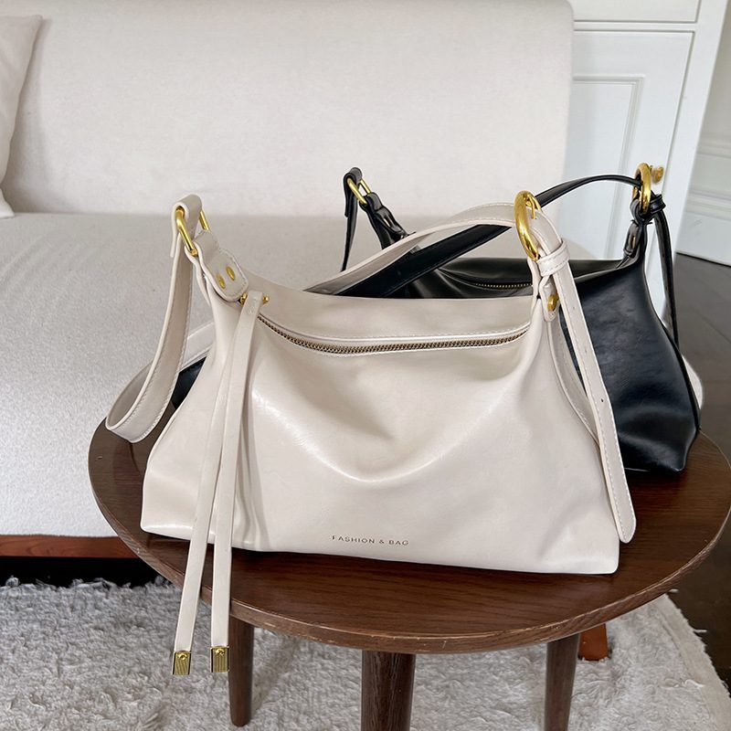 Soft Leather Shoulder Crossbody Tote Bag view 2