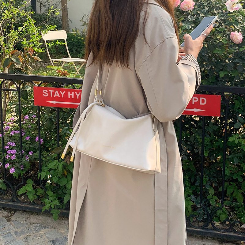 Soft Leather Shoulder Crossbody Tote Bag view 4