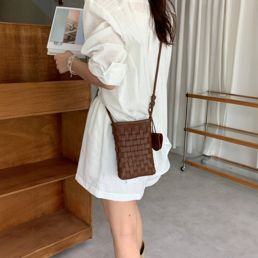 Woven Mini Crossbody Phone Bag view 3