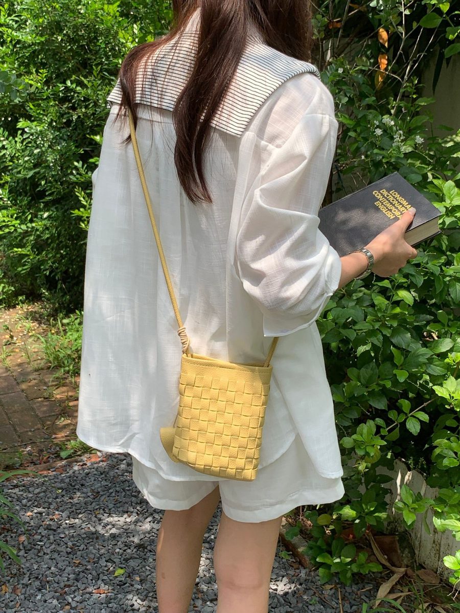 Woven Mini Crossbody Phone Bag view 7