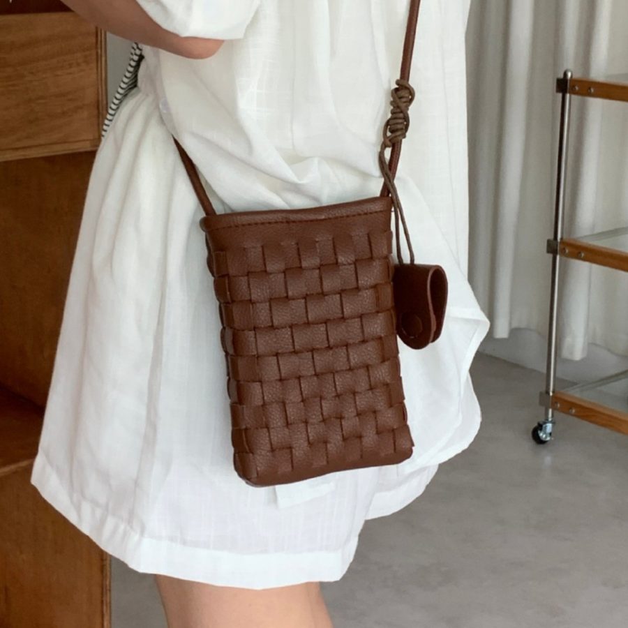 Mini Woven Phone Crossbody Bag
