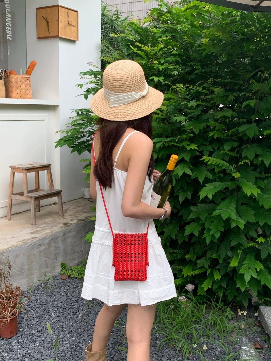 Mini Openwork Woven Crossbody Phone Bag view 10