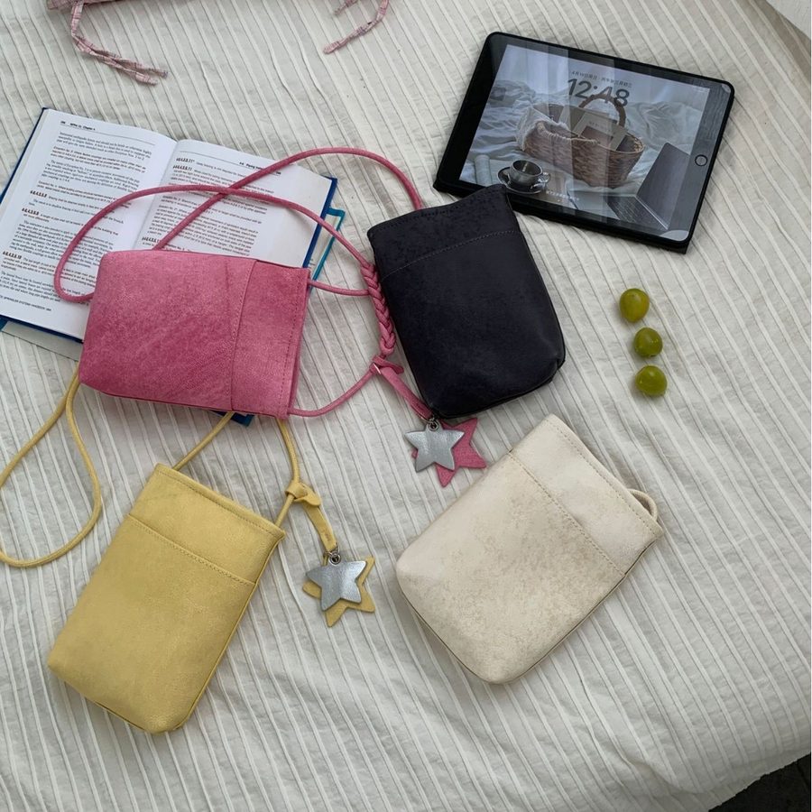 Vertical Woven Crossbody Phone Bag Coin Purse