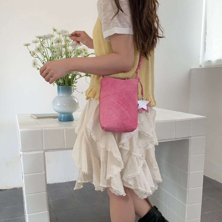 Vertical Woven Crossbody Phone Bag Coin Purse view 2