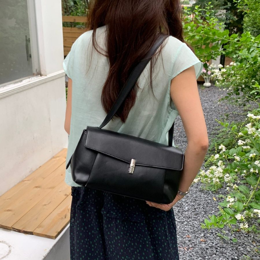 Flap Tote Bag Large Crossbody Minimalist view 2