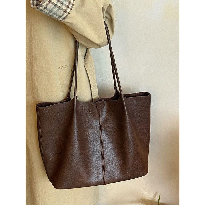 Soft Leather Shoulder Crossbody Tote Bag Large view 2