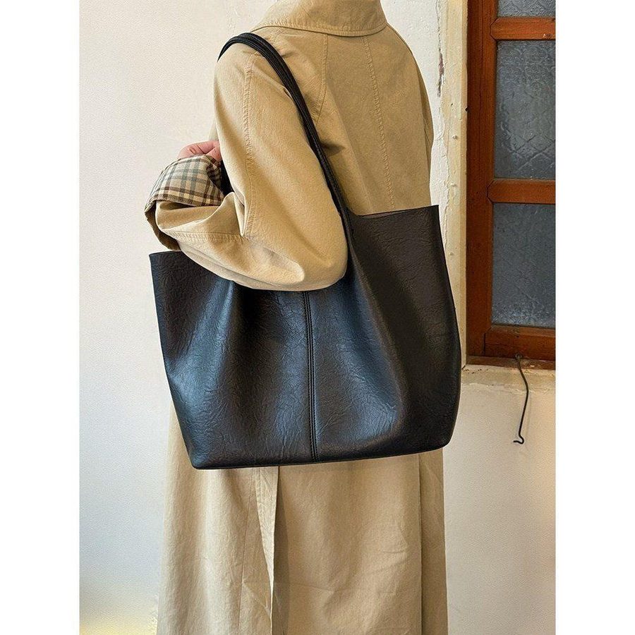 Soft Leather Shoulder Crossbody Tote Bag Large view 6