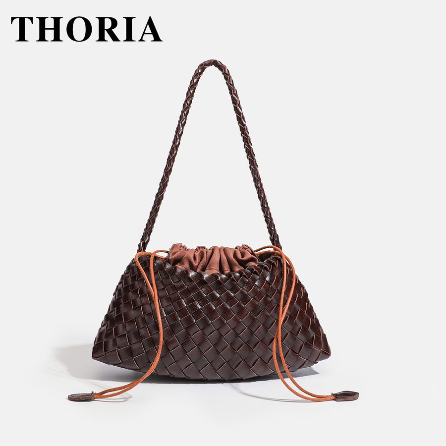 Handwoven Top-Handle Crossbody Shoulder Tote Bag
