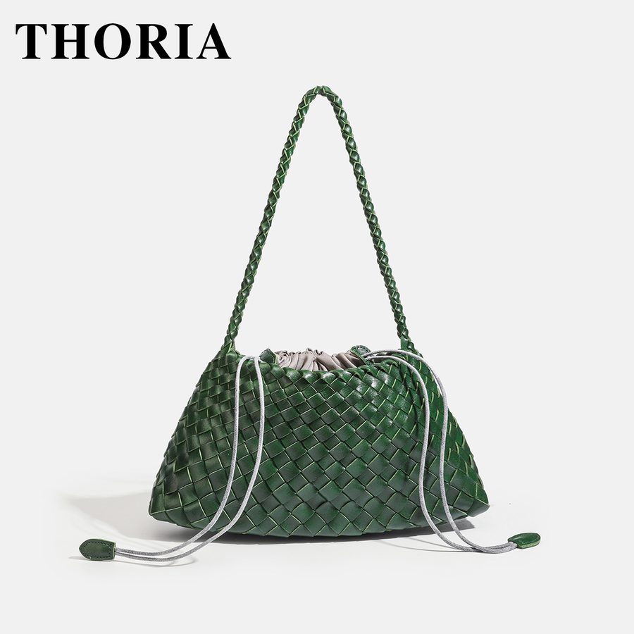 Handwoven Top-Handle Crossbody Shoulder Tote Bag view 10