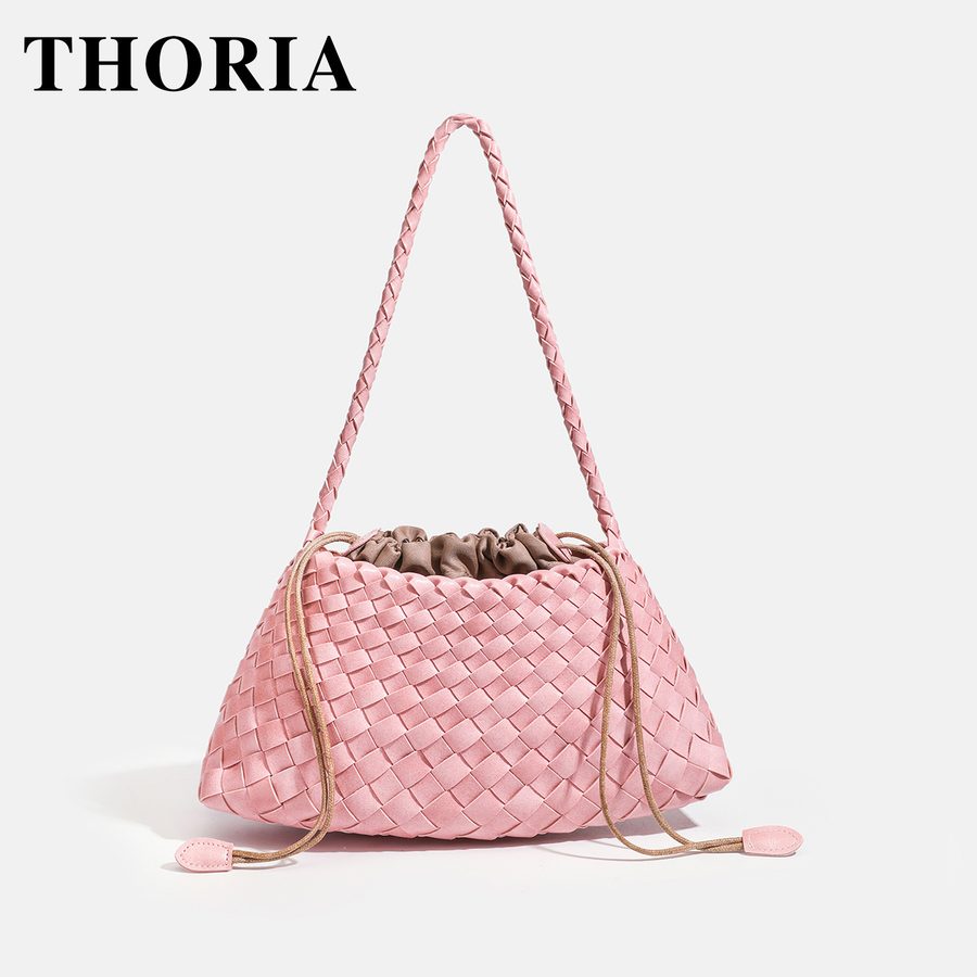 Handwoven Top-Handle Crossbody Shoulder Tote Bag view 2