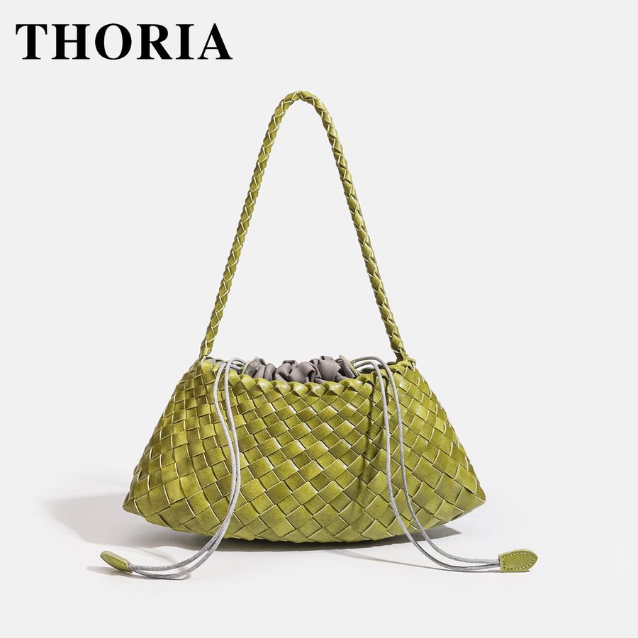Handwoven Top-Handle Crossbody Shoulder Tote Bag view 3