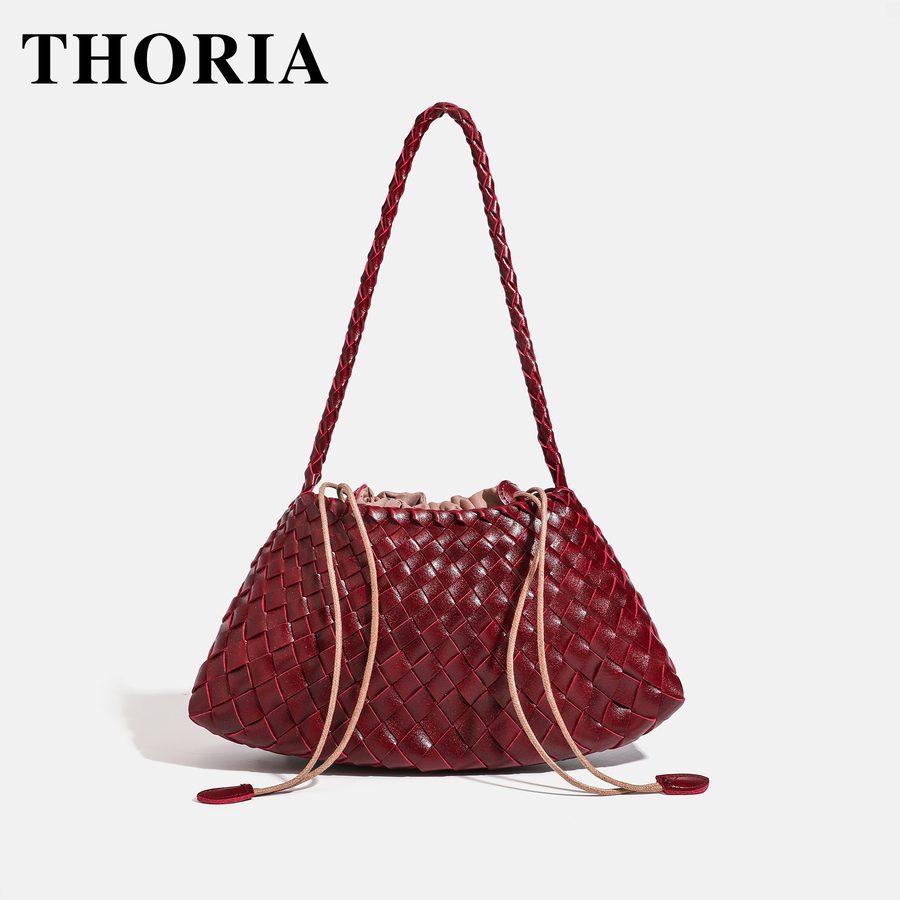 Handwoven Top-Handle Crossbody Shoulder Tote Bag view 4