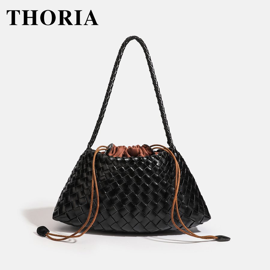 Handwoven Top-Handle Crossbody Shoulder Tote Bag view 8