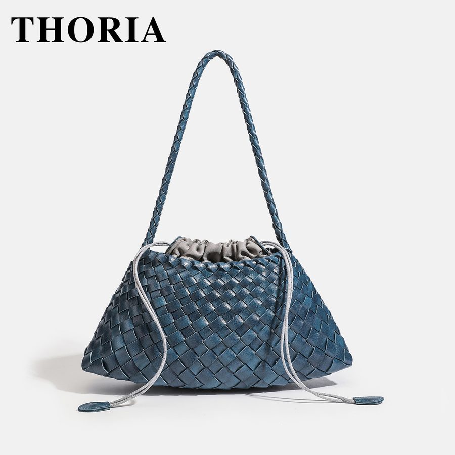 Handwoven Top-Handle Crossbody Shoulder Tote Bag view 9
