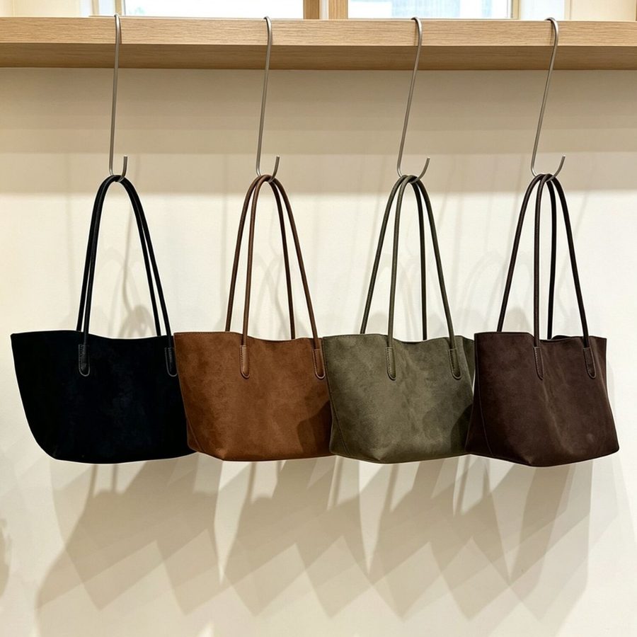 Suede Top-Handle Tote Crossbody Shoulder Bag