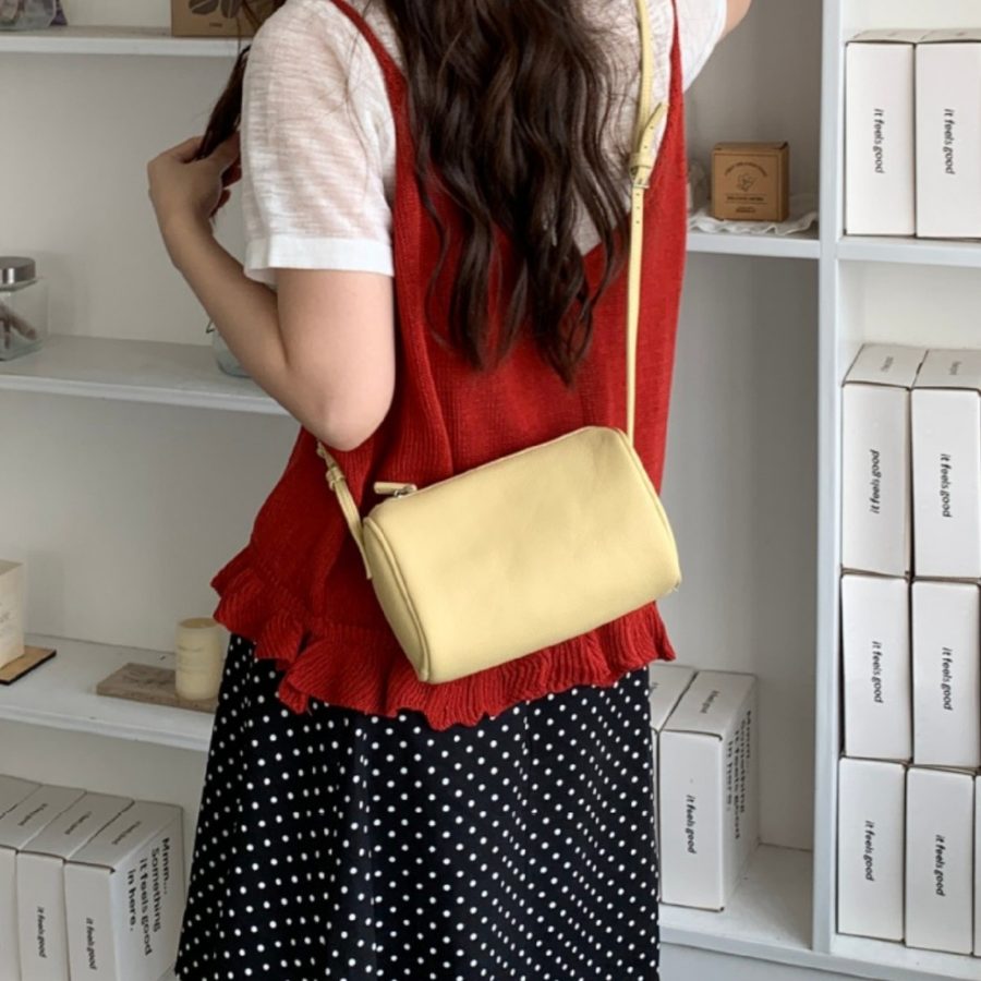 Cylinder Shoulder Crossbody Bag Large Capacity Commuter