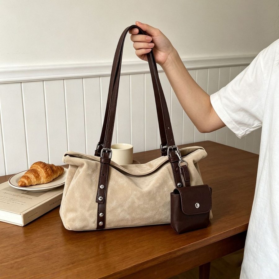 Suede Pillow Shoulder Crossbody Bag Large Capacity view 2