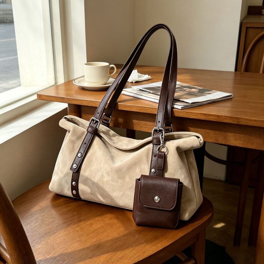 Suede Pillow Shoulder Crossbody Bag Large Capacity view 3