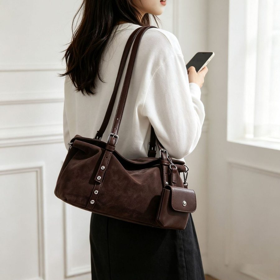 Suede Pillow Shoulder Crossbody Bag Large Capacity view 4