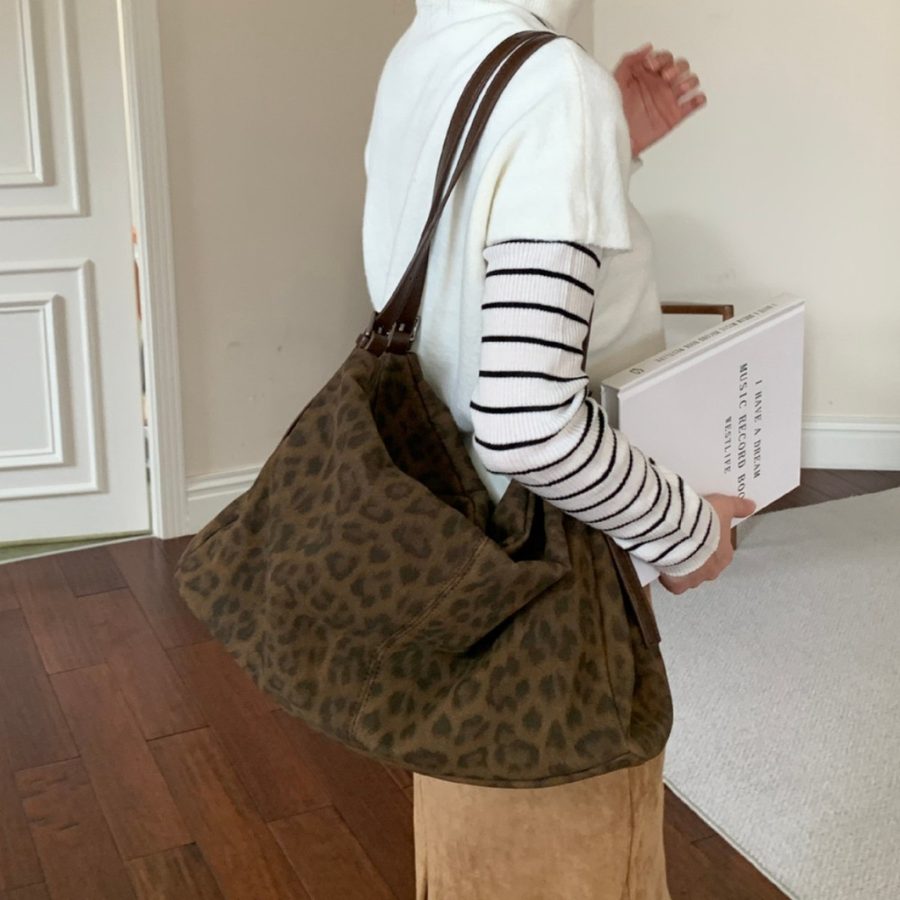 Vintage Soft Leather Large Tote Crossbody Bag