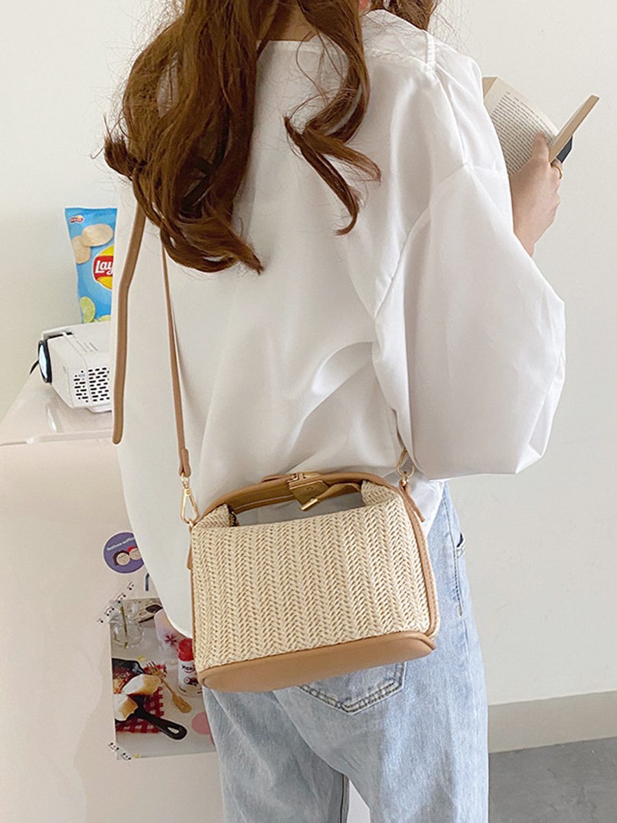 Woven Straw Crossbody Shoulder Bag view 4