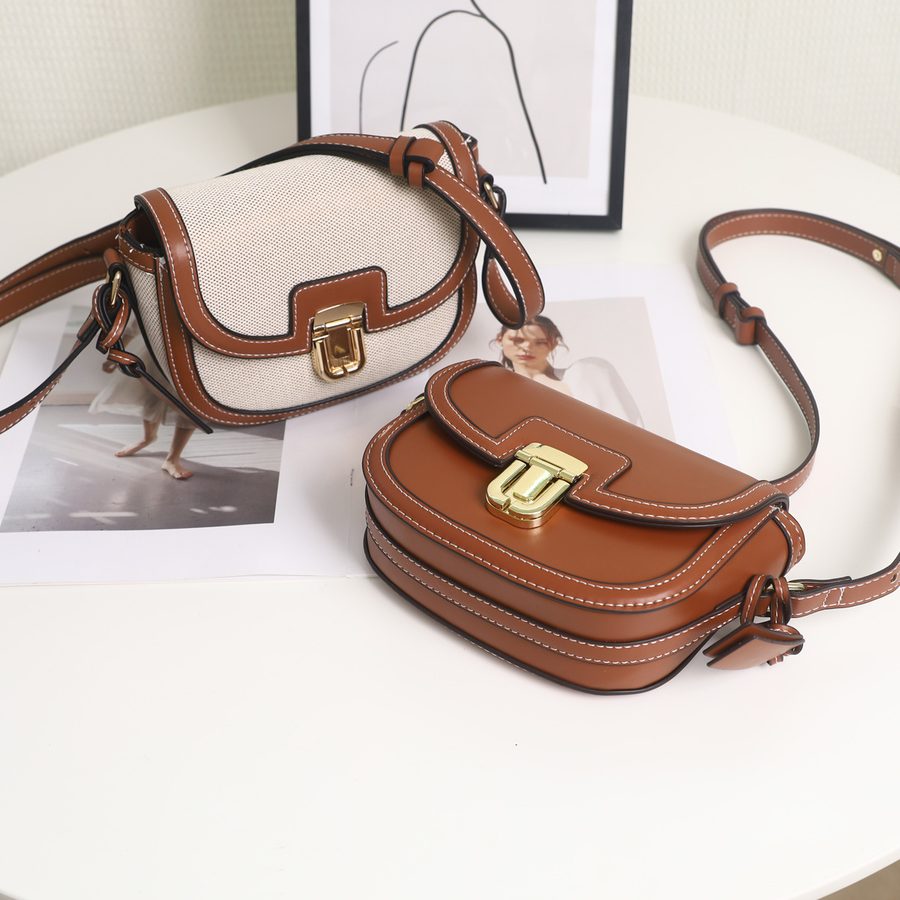 Woven Colorblock Saddle Shoulder Bag view 4