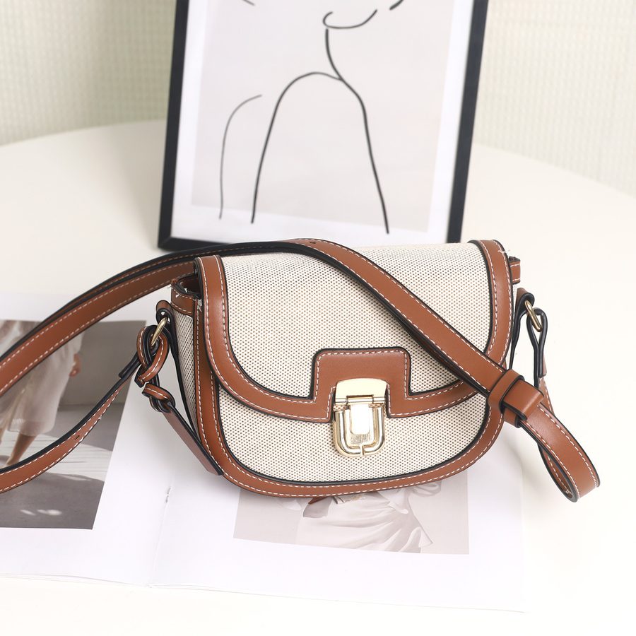 Woven Colorblock Saddle Shoulder Bag view 6