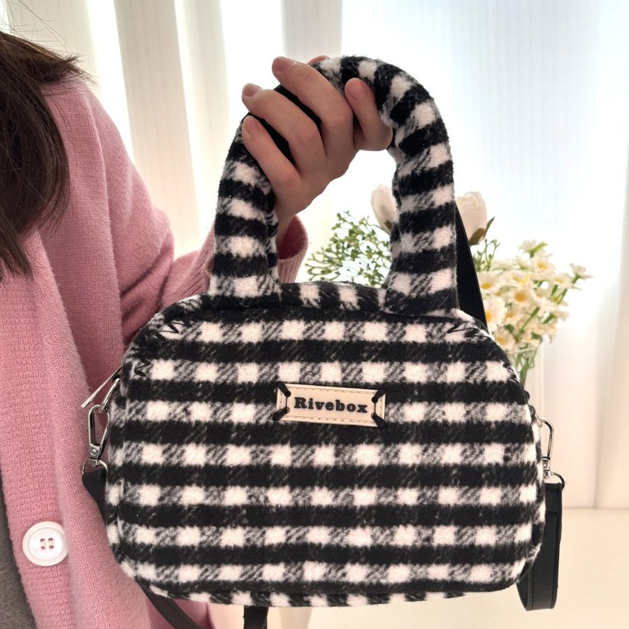 Faux Fur Crossbody Top-Handle Bag view 4