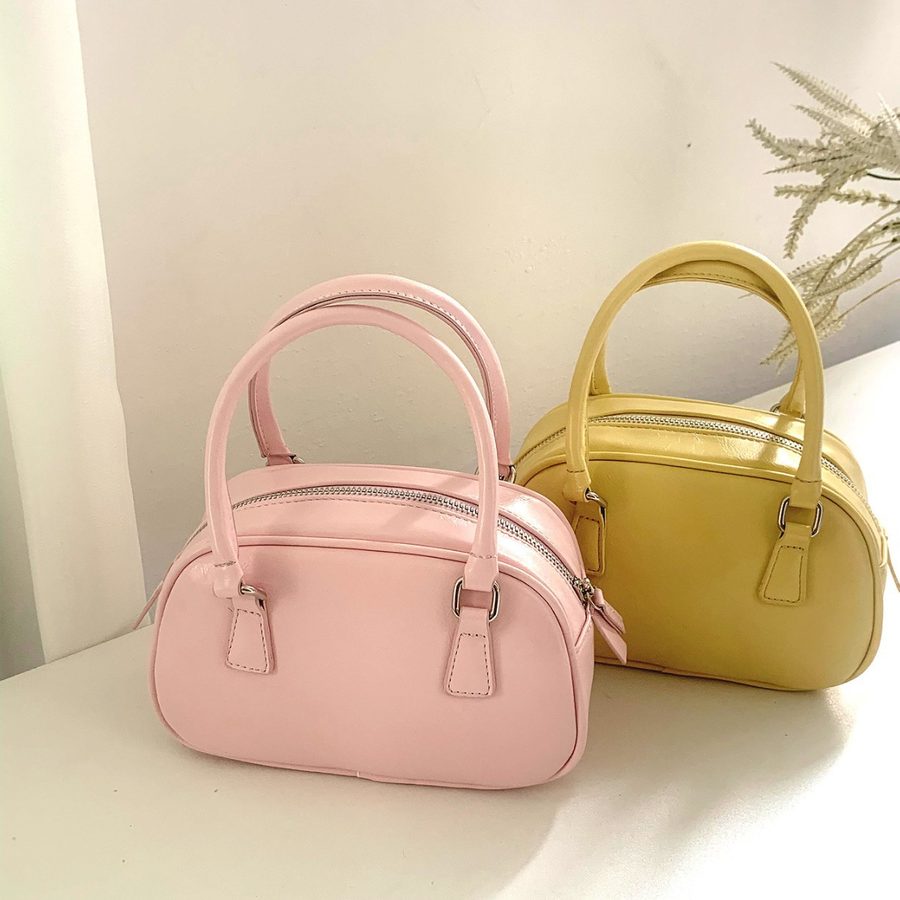Silver PU Bowling Crossbody Bag view 3