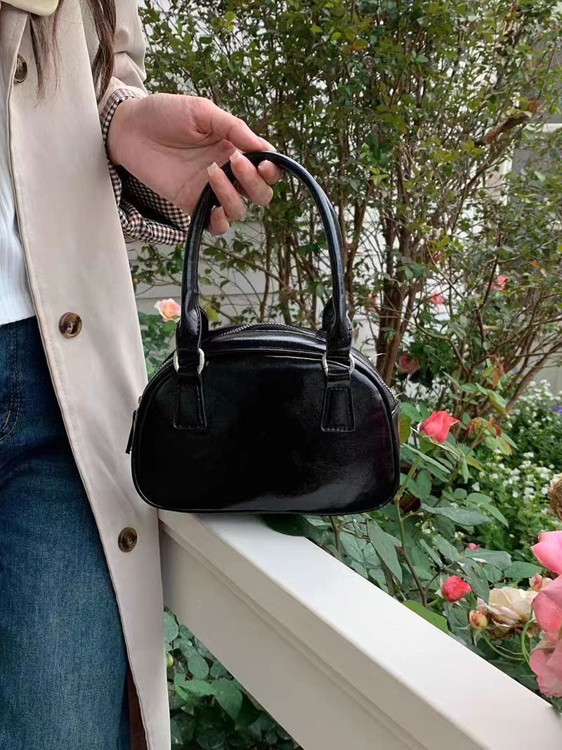 Silver PU Bowling Crossbody Bag view 8