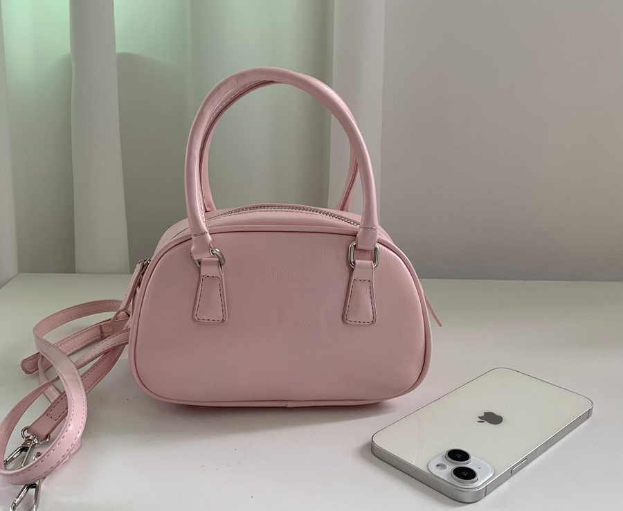 Silver PU Bowling Crossbody Bag view 9