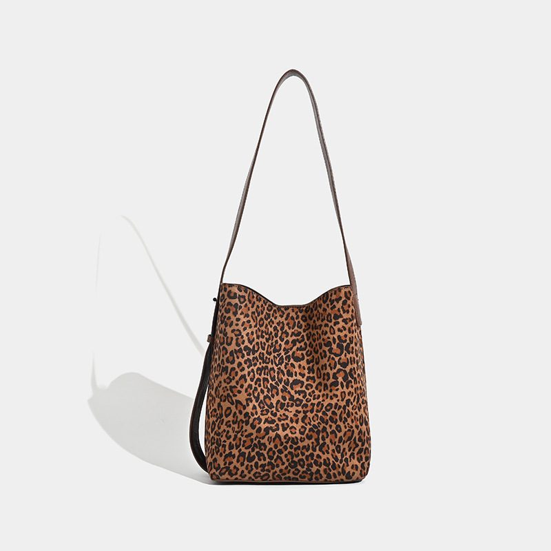 Suede Leopard Tote Crossbody Bag view 2