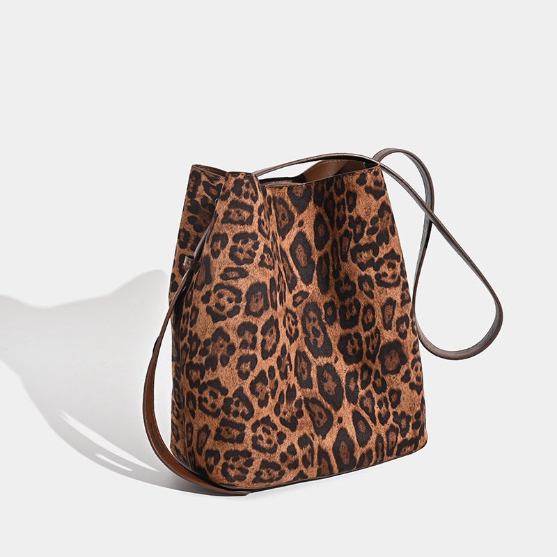 Suede Leopard Tote Crossbody Bag view 6