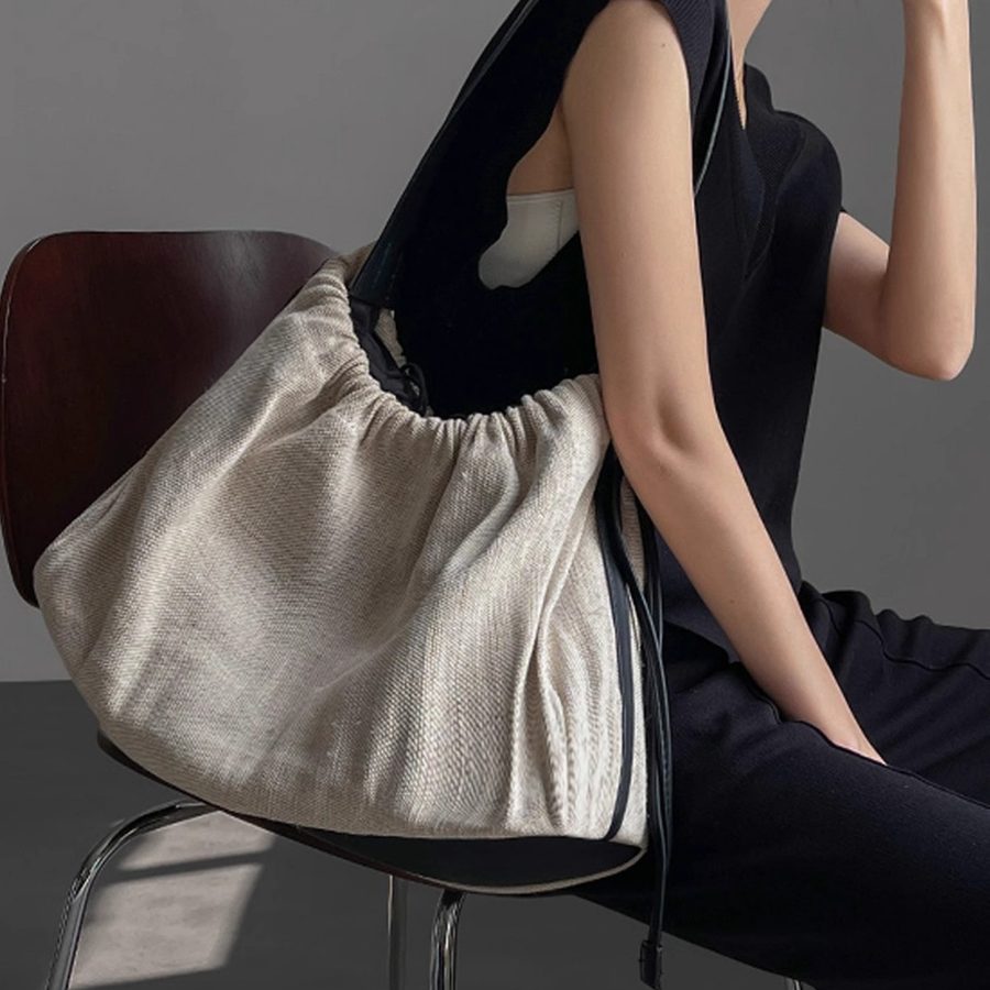 Canvas Large Tote Crossbody Bag